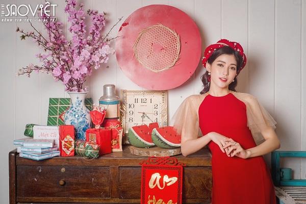 Ngọc Ánh diện áo dài cách tân khoe vẻ đẹp ngọt ngào trong trong bộ ảnh chào Xuân