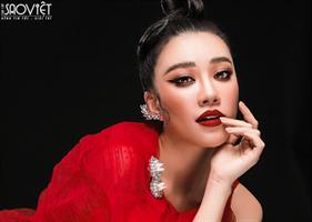 Á hậu Kim Duyên diện đầm đỏ, tiết lộ giảm 4kg trong vòng 1 tháng