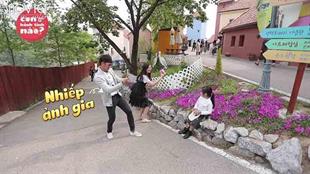 Huy Khánh dẫn vợ con sang Hàn Quốc thăm phim trường Huyền thoại biển xanh