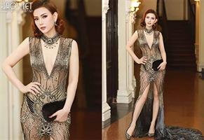 Thu Thủy táo bạo khi diện váy trong suốt trên thảm đỏ Mai Vàng lần thứ 23