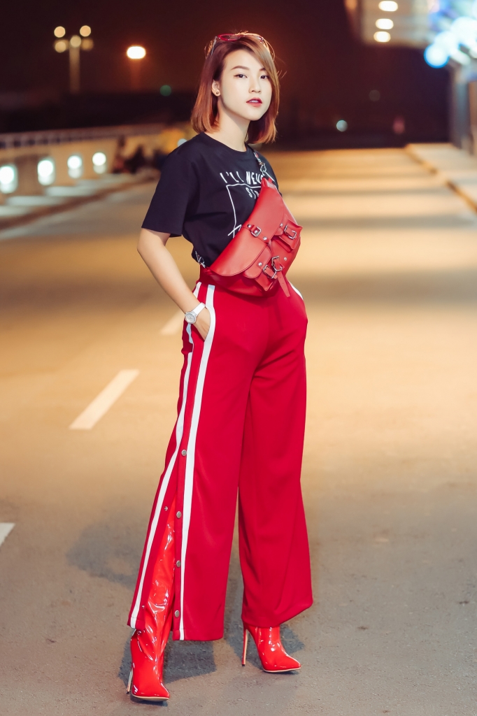 hoang oanh chat lu den han tham du seoul fashion week